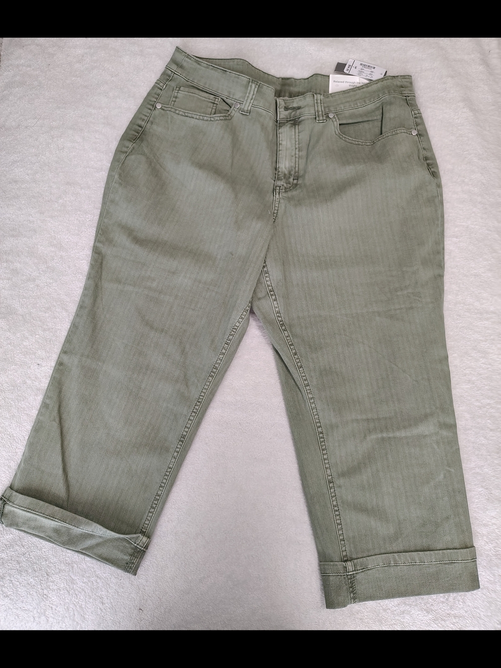 Christopher & Banks Olive Green Cropped Stretch Jeans